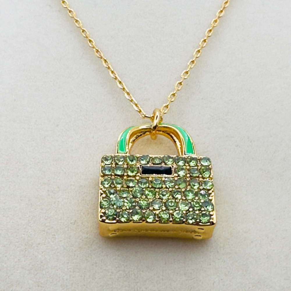Kate Spade Gold Necklace with Green Accent